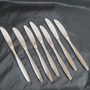 Lot Of 7 Vintage WMF Cromargan Stainless 8" Dinner Knife Butter Knives Korea